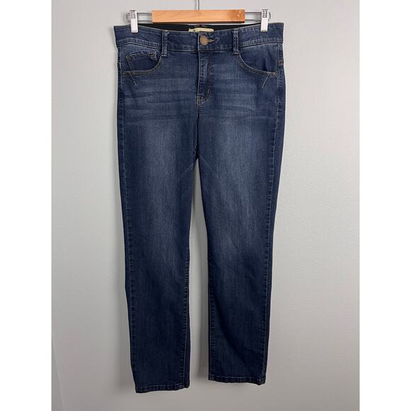 Democracy Women's 10 Ab Technology Jeans Stretch Slimming Ankle Casual Dark Wash - Picture 2 of 10